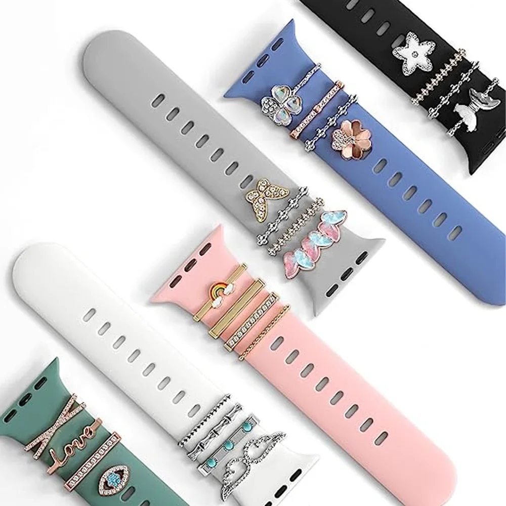 Украшение для Apple watch band 8 7 6 3 se, ювелирные изделия с бриллиантами, подвески, аксессуары samsung/Huawei, ремешок для часов, браслет для часов 20/22 мм