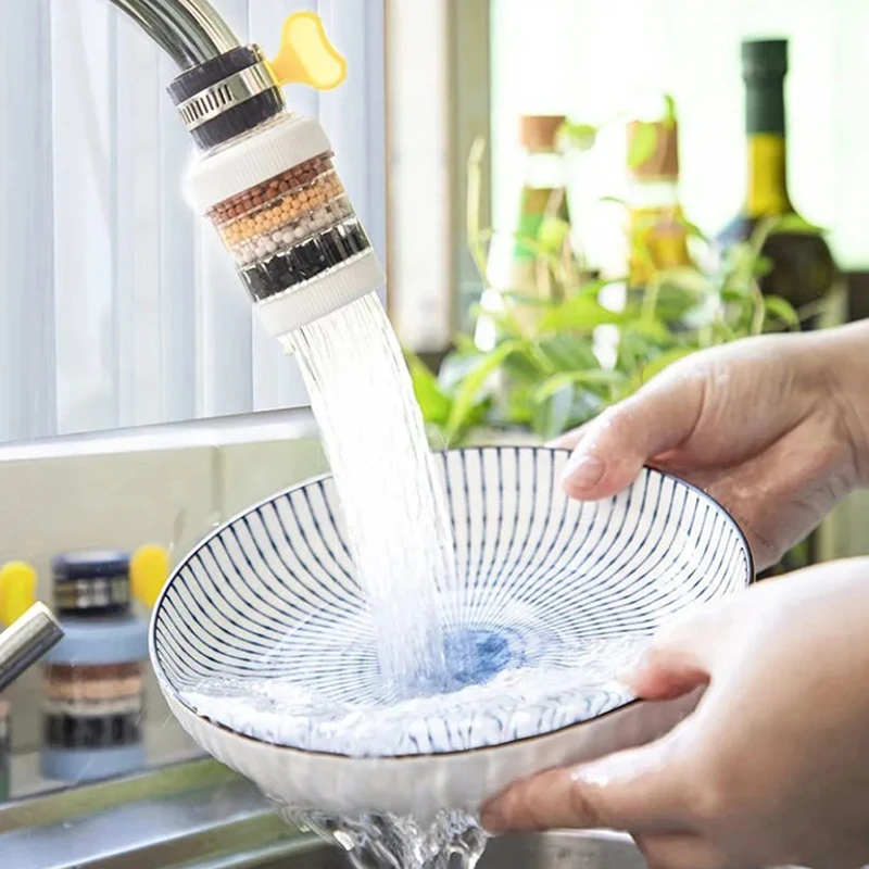 Универсальный 6-слойный Водосберегающий Кухонный кран с активированным углем, Очиститель, фильтр для крана, Барботерная фильтрация, Насадка для душа, сопловой фильтр