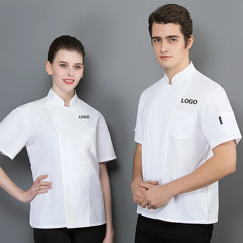 Униформа шеф-повара для мужчин и женщин с логотипом ресторана, персонализированная одежда повара, Рукава рубашки, куртка, Дизайн верха, принт с рисунком
