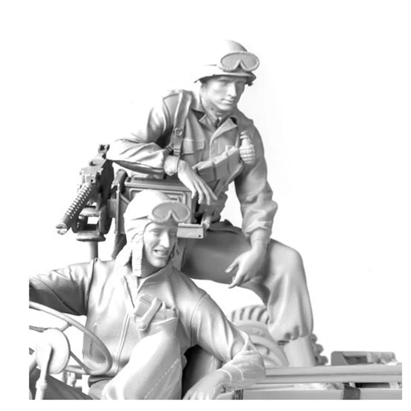 Фигурка из смолы 1/16 современная команда из 2 человек (без машины), модель в разобранном виде, неокрашенный набор для сборки фигур