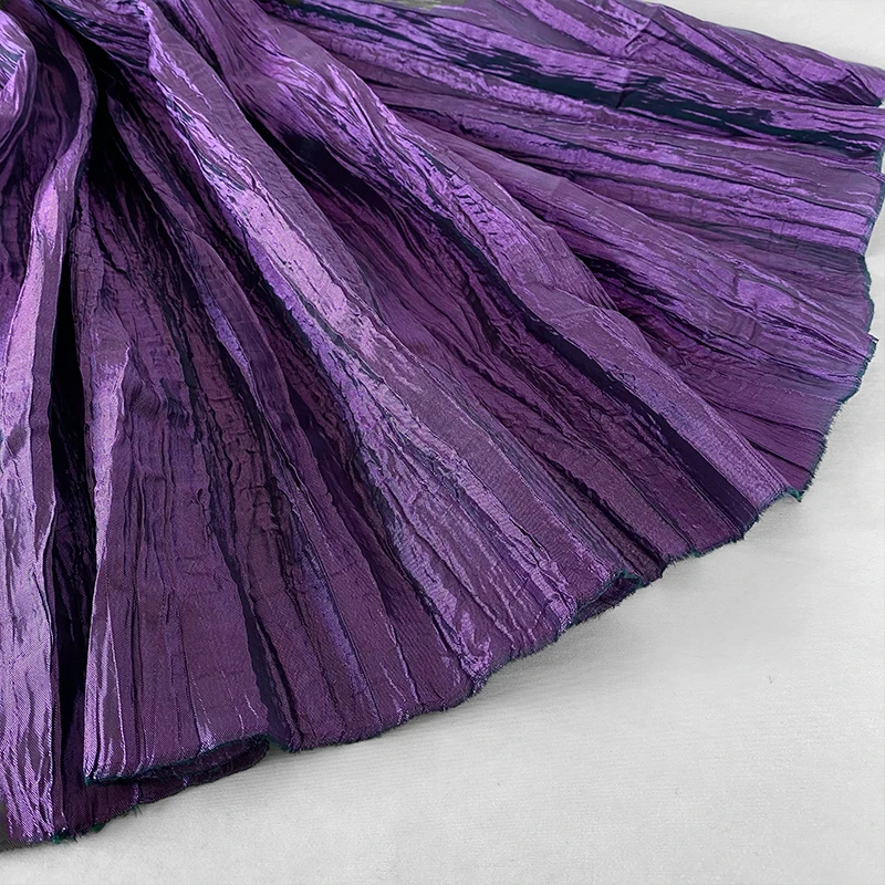 Фиолетовая модная плиссированная ткань для платья Материал DIY Haute Couture Дизайнерские ткани с нерегулярными складками для пошива женской рубашки