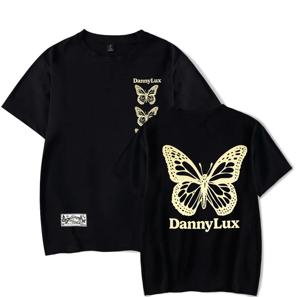 Футболка DannyLux С бабочкой, концертный мерч, популярный принт, Круглый вырез, модные футболки унисекс, повседневный топ с коротким рукавом