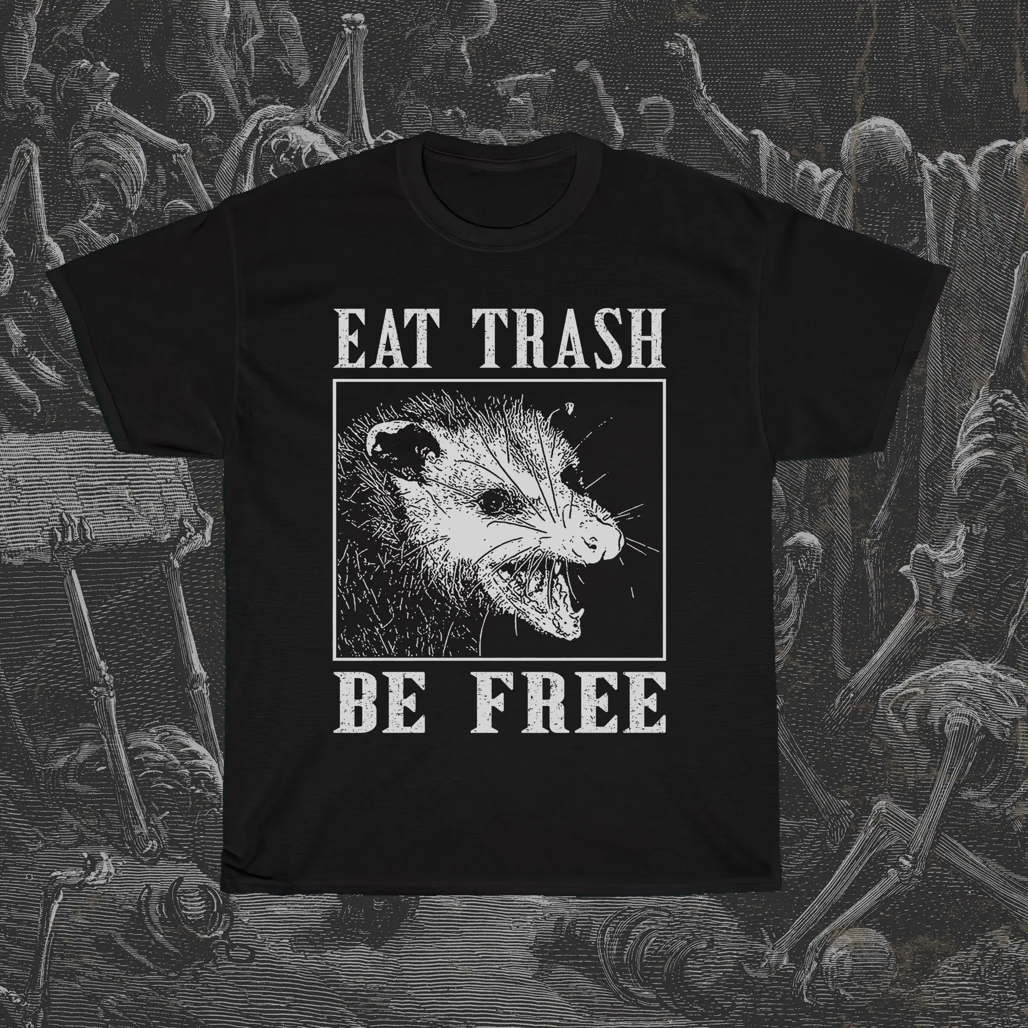 Футболка Eat Trash Be Free Рубашка с забавной крысой Футболка с забавным опоссумом