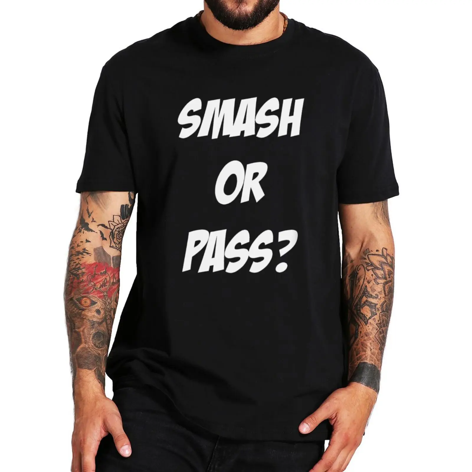 Футболка Smash Or Pass, смешная игра, сленговый юмор, мужская одежда Премиум-класса, мягкая повседневная футболка из 100% хлопка, размер ЕС
