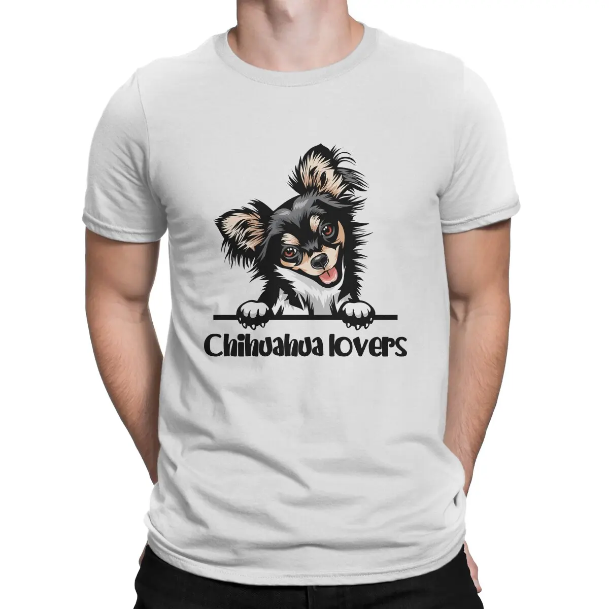 Футболка в стиле хип-хоп с длинными волосами, повседневная футболка для любителей собак породы чихуахуа, горячая распродажа, футболка для взрослых