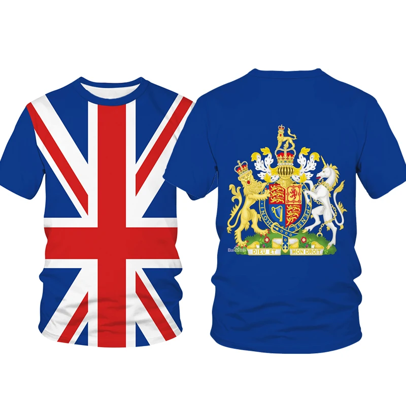 Футболка с Британским флагом для Мужчин, Модная Летняя футболка с круглым вырезом и Национальным флагом Великобритании, Футболки с 3D принтом, Топы, Уютная Детская Женская Уличная одежда