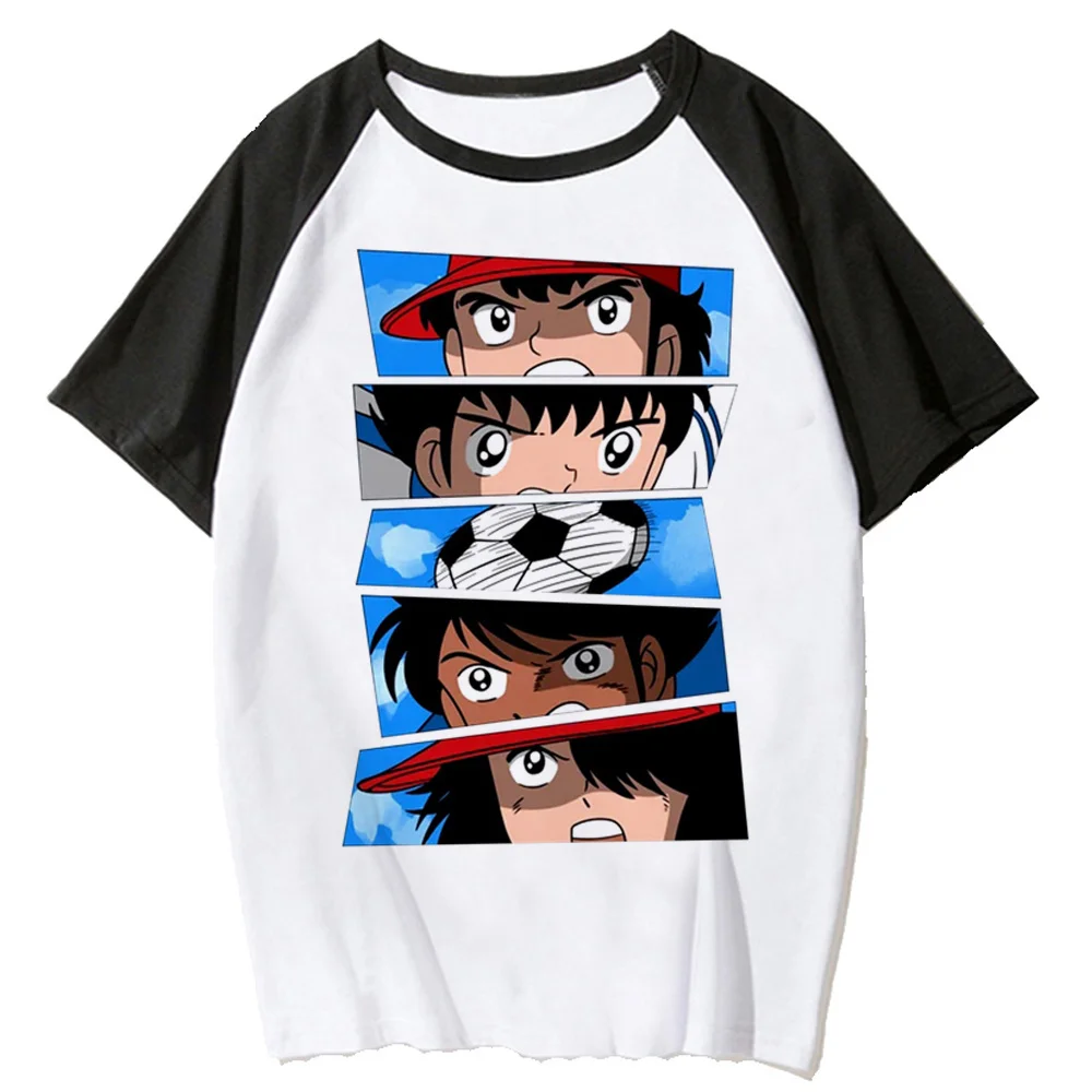 Футболка с капитаном Цубасой, женская футболка с аниме, забавная одежда для девочек