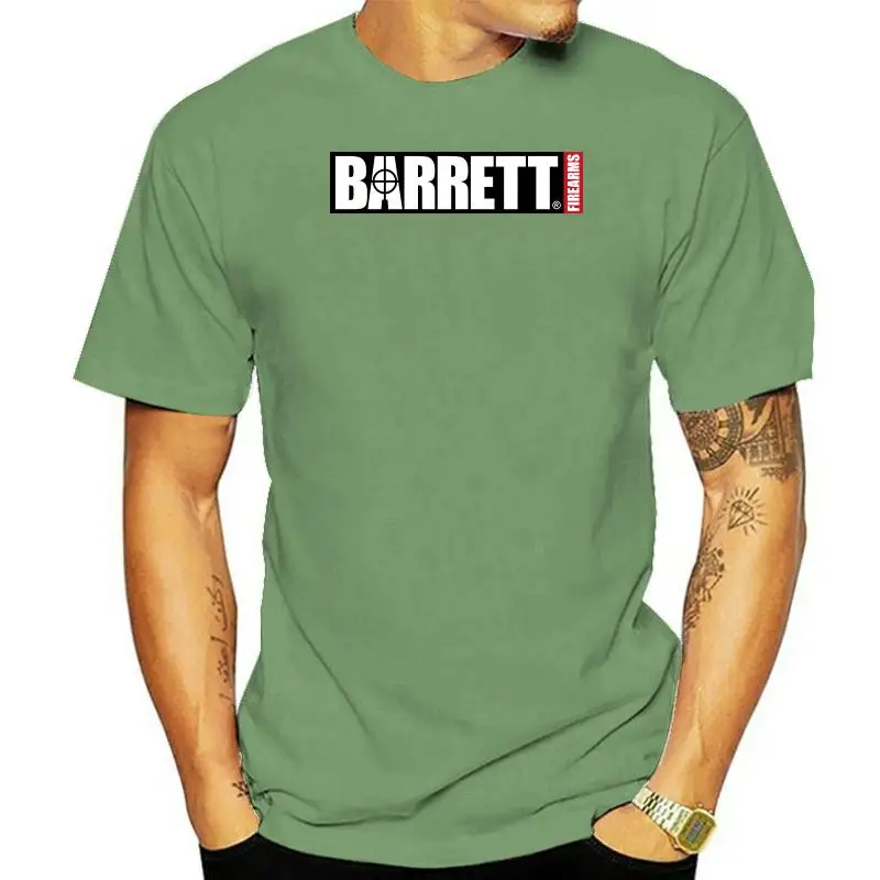 футболка с логотипом Barrett Firearms, снайперские винтовки, черная футболка, мужская повседневная футболка с круглым вырезом и короткими рукавами