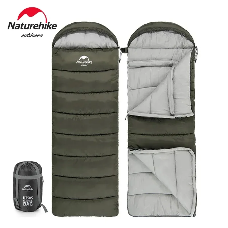 Хлопковый спальный мешок Naturehike, Сверхлегкие принадлежности для кемпинга, Зимний Открытый Водонепроницаемый конверт, спальный мешок для пеших прогулок, U350