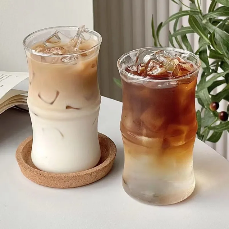 Чашка из боросиликатного стекла, Бамбуковая чашка для суставов, Чашка для кофе Латте с высоким внешним видом, Чашка для воды в ресторане, Чашка для завтрака