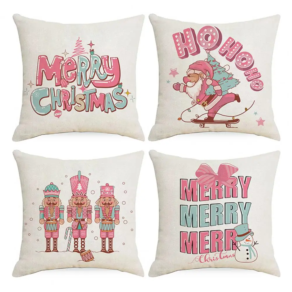 Чехлы для подушек с рождественскими элементами, рождественские наволочки на молнии для дивана