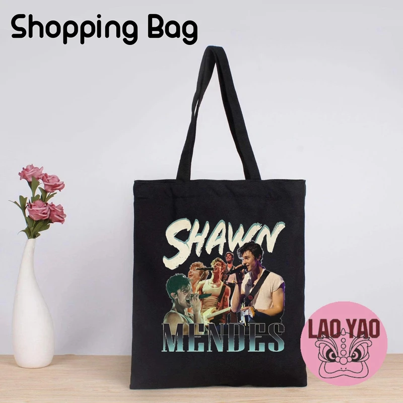 Шон Мендес Сингер, эстетические сумки, женский подарок на день рождения, сумка для покупок, сумка-тоут, женская ткань, холст