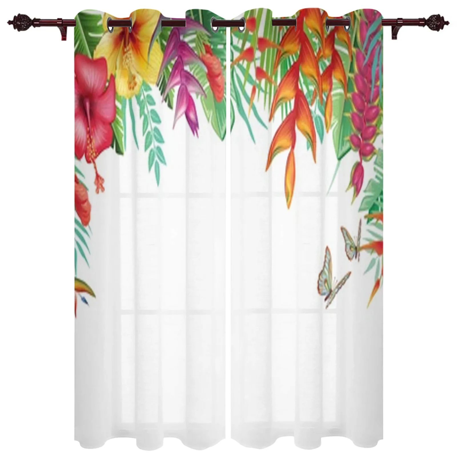 Шторы с тропическими растениями и цветами для гостиной спальни, роскошные Современные шторы для кухни, тканевые шторы